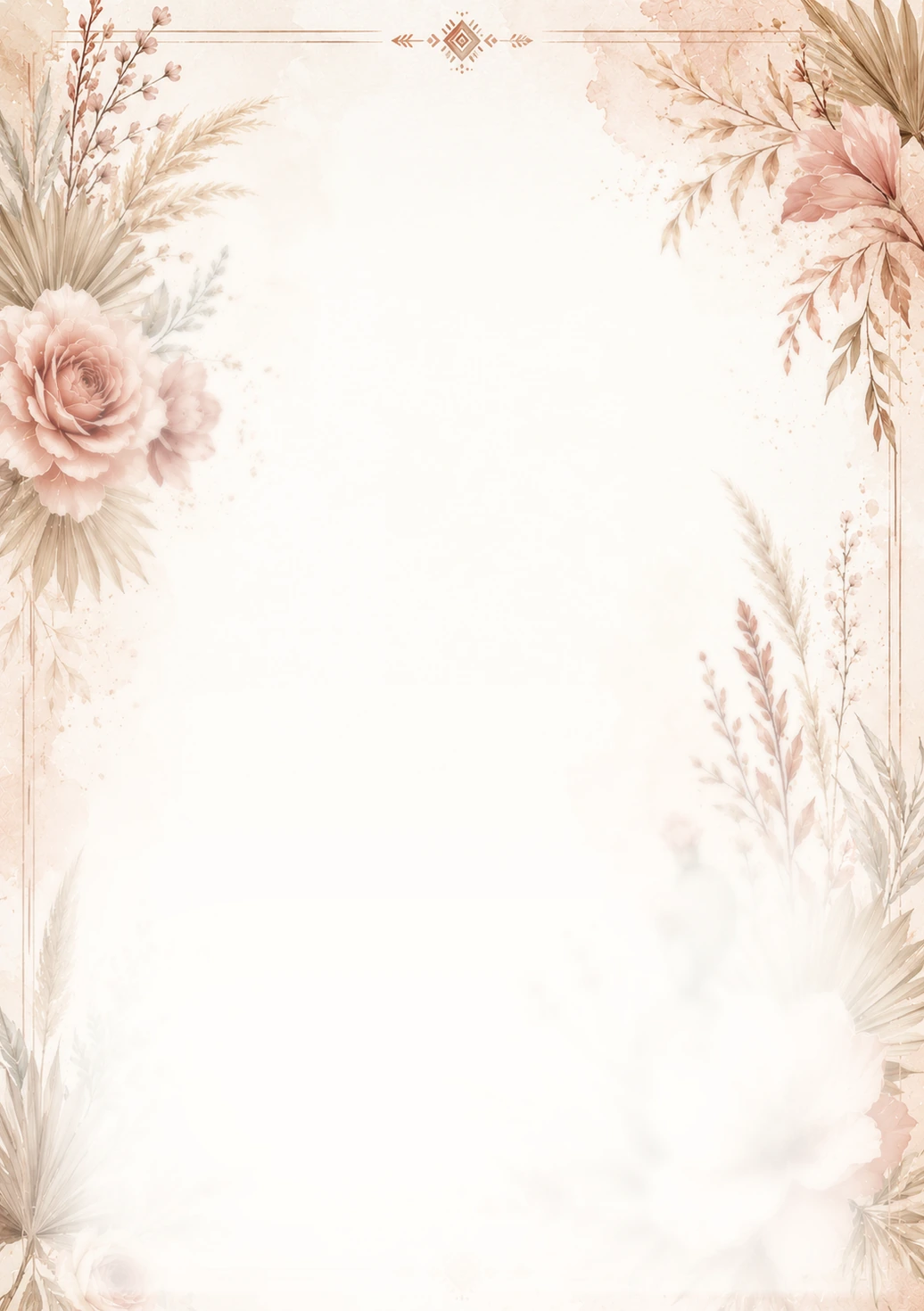 Invitație digitală de nuntă Desert Rose, fundal desert rose boho, potrivit pentru pachetele Basic și Premium