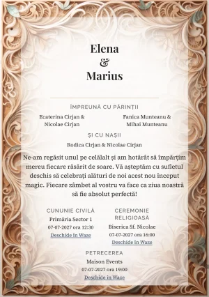 Fundalul Filigran de Hârtie, pentru invitații de nuntă, se remarcă prin filigran gros de hârtie decupată și accente de caramel hârtie, bej nisip și alb lapte.