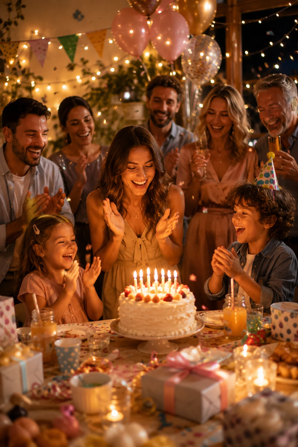 Familie la o petrecere de zi de naștere